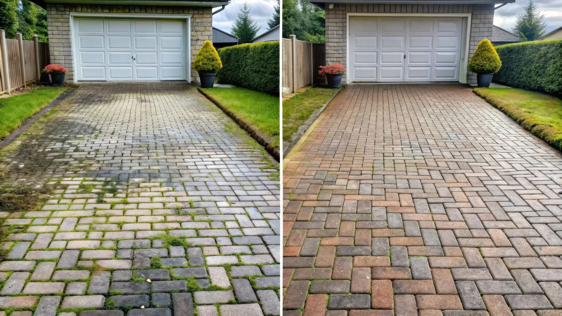 Siding wash before, Grime Busters Power Washing