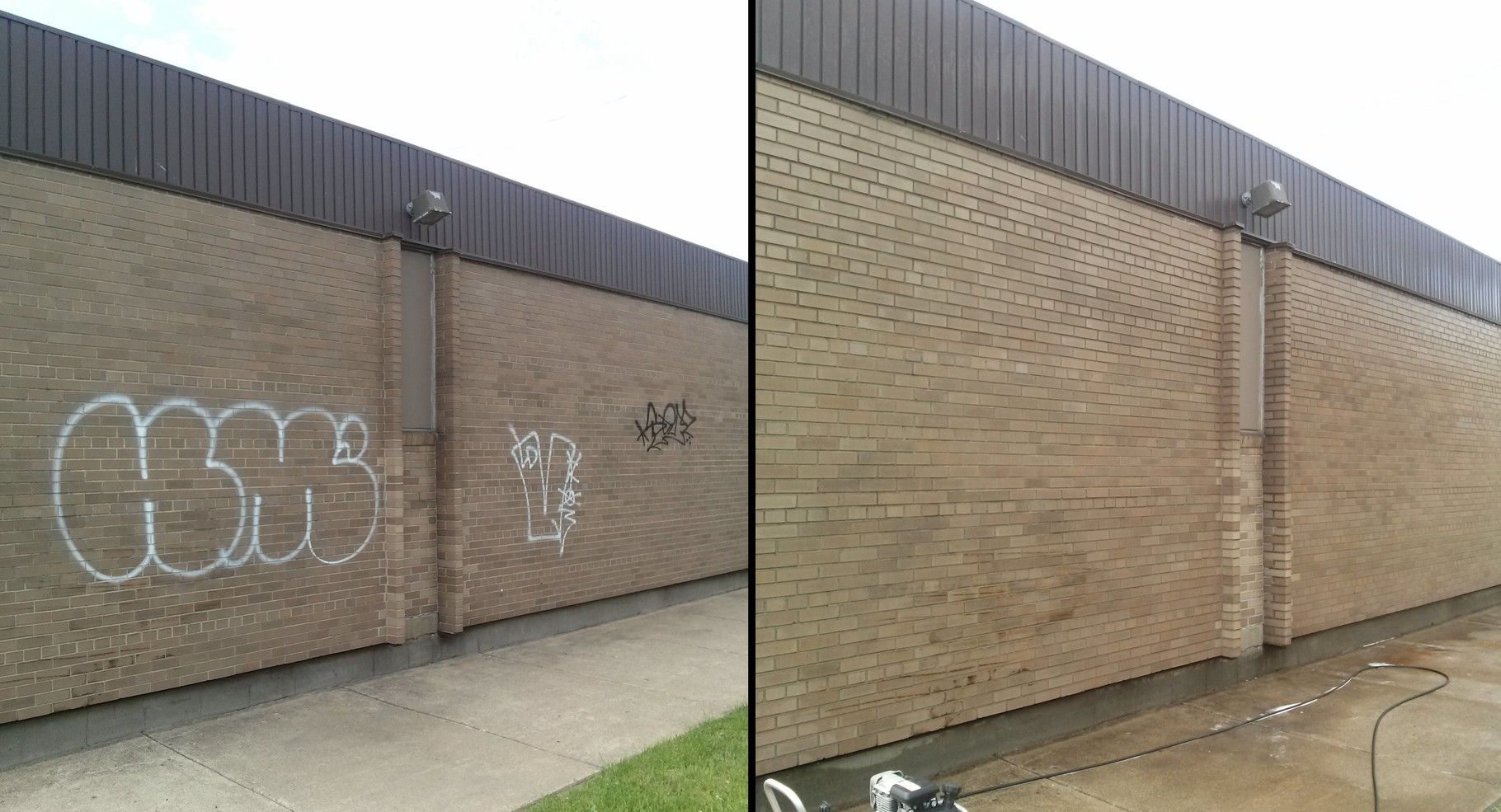 Siding wash before, Grime Busters Power Washing