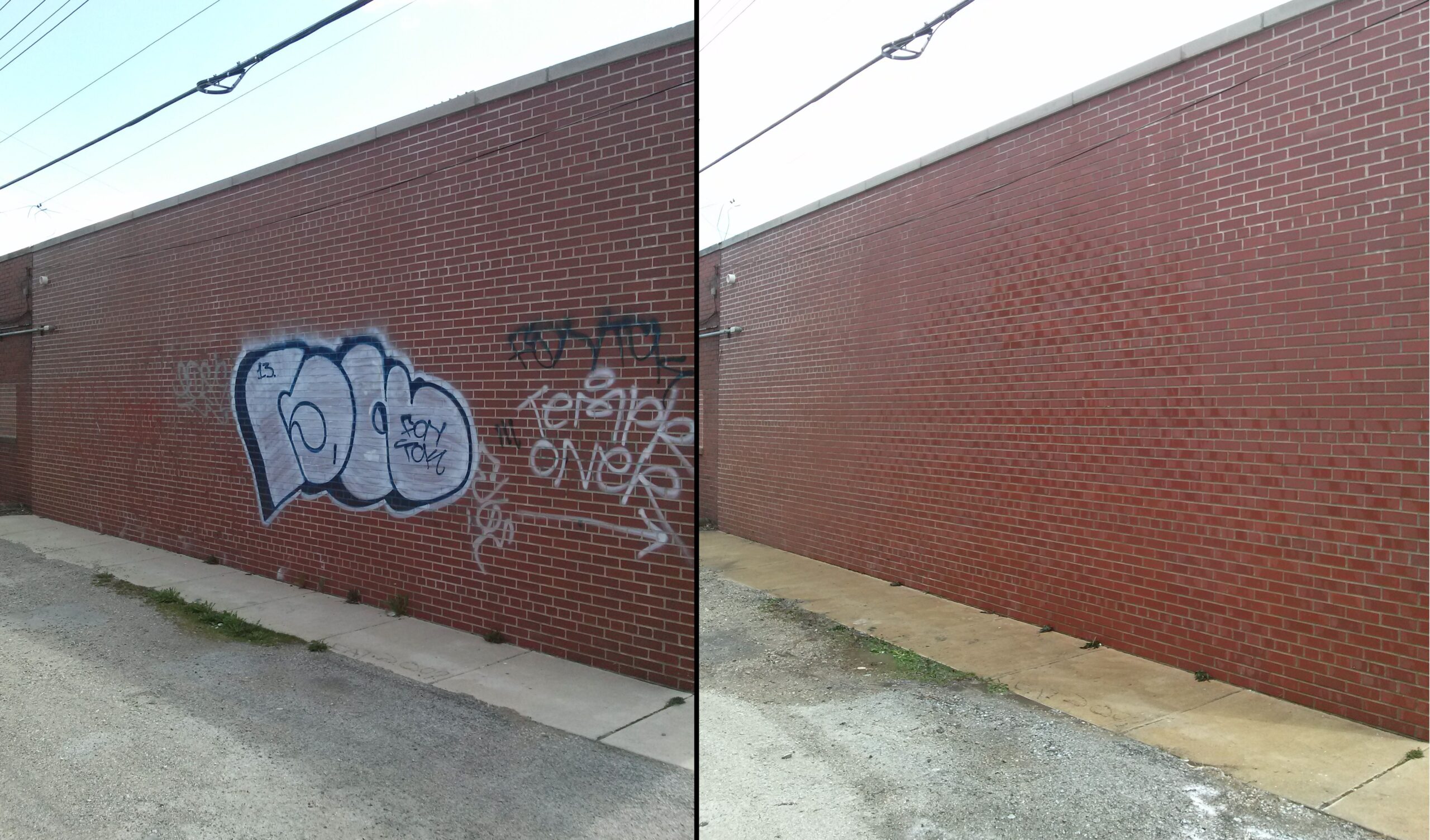 Outside of gutters before, Grime Busters Power Washing