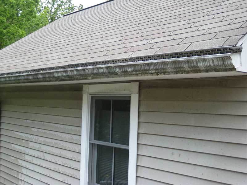 Outside of gutters before, Grime Busters Power Washing