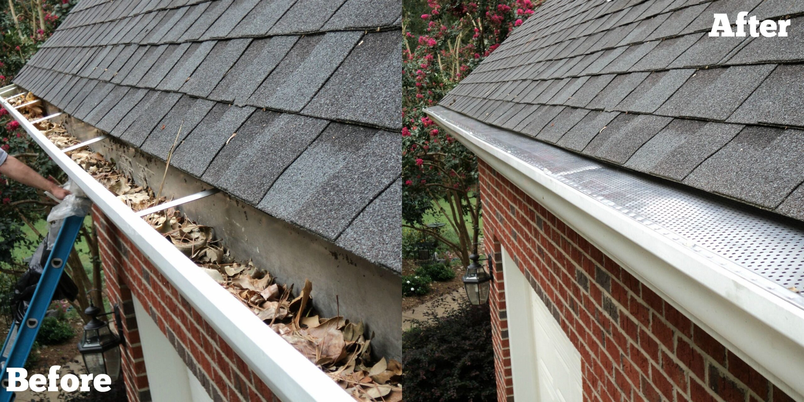 Outside of gutters before, Grime Busters Power Washing